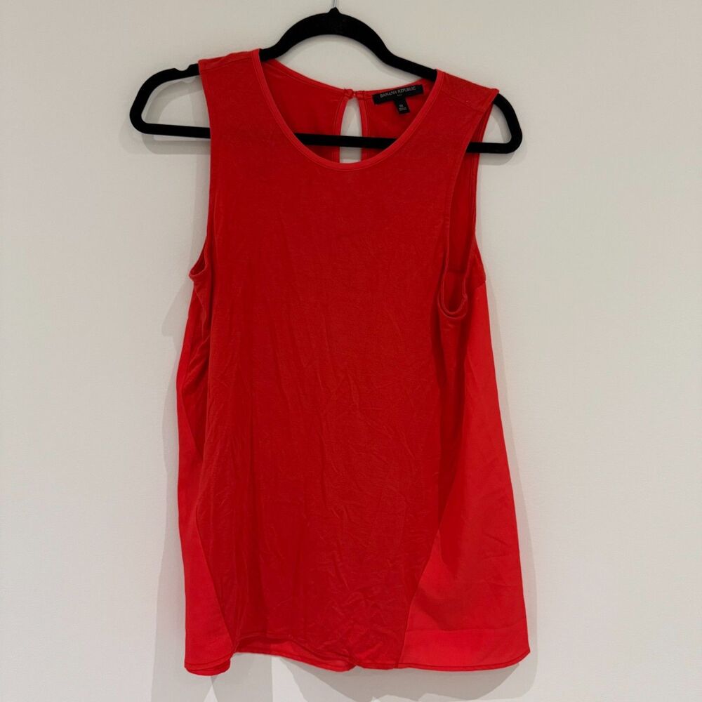 Banana Republic Factory Orange/Red Mixed Textile Flowy Tank - Size M - EUC